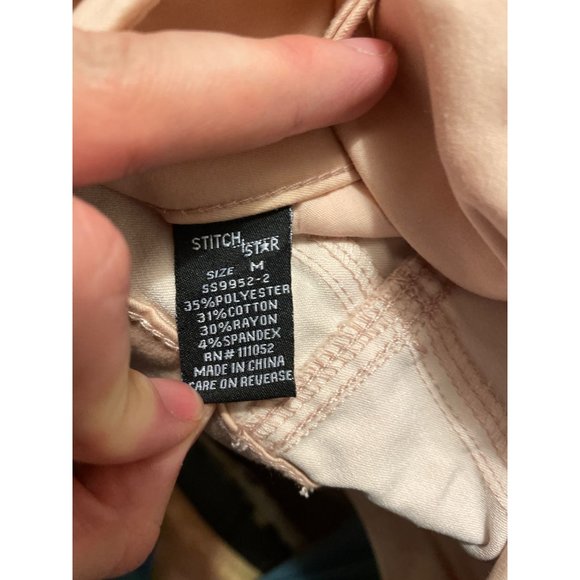 Womens Stitch Star Pull on Capri Jean Beige Size Medium - Picture 5 of 7